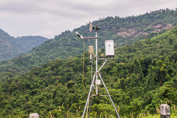 Weather meter with mountain background