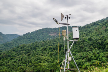 Weather meter with mountain background