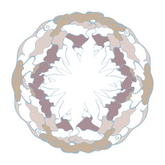 Round frame for text from Christmas trees. Vector picture greeting card.