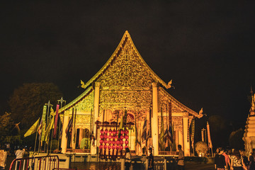 Fototapeta premium Lanterns festival, Yee Peng and Loy Khratong in Chiang Mai in Thailand