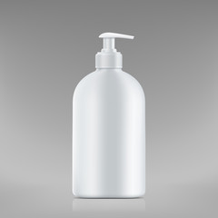 White blank bottle of soap with dispenser