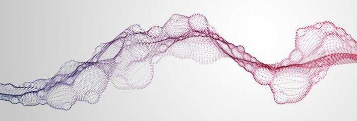Biological mutation, microscopic virus, dotted vector particles shape, nano technology. Abstract flowing wide wallpaper background.