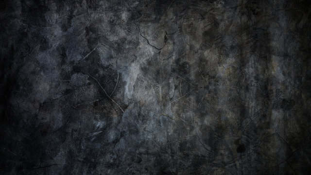 Texture of black concrete wall, dark black background