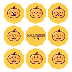 Obraz premium Pack of halloween stickers, cupcake toppers, icons, avatars, cards.