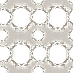 Vector seamless pattern of round decorative hand drawn elements. Geometric pattern.