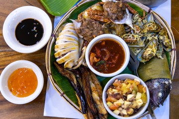 Philippines style grilled seafood
