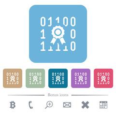 Digital certificate rounded square flat icons