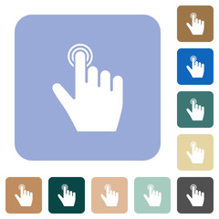 Fototapeta premium right handed clicking gesture rounded square flat icons