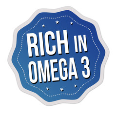 Rich in omega 3 label or sticker