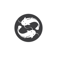 Catfish logo template vector icon illustration design 
