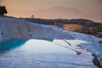 Pamukkale pool terraces in Hierapolis in Turkey