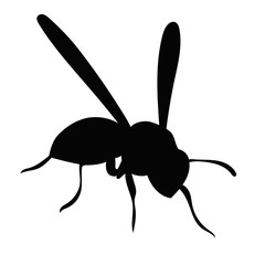  black silhouette of wasp, bee
