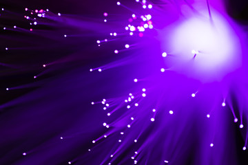 Fototapeta na wymiar Violet fiber optics lights abstract background