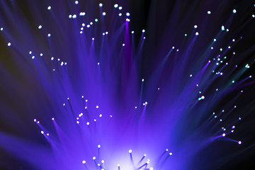 Purple fiber optics lights abstract background