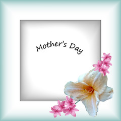  Vector floral design for mother's day card on abstract background with flowers of hyacinths. Design Element for Frame