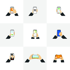 vector cell phone in hand