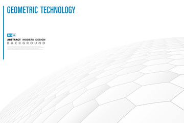 Abstract hexagon pattern technology white design background. illustration vector eps10