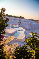 Pamukkale pool terraces in Hierapolis in Turkey
