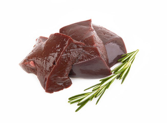 Liver fillet on white