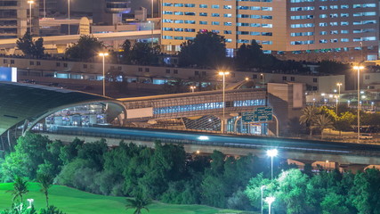 Metro station services both the Dubai Internet City and Dubai Media City districts of Dubai, as well as Golf Club night timelapse