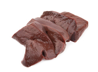 Liver fillet on white