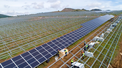 Solar panel energy electricity construction installation built