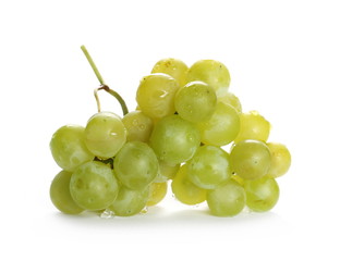 White grapes isolated on white background