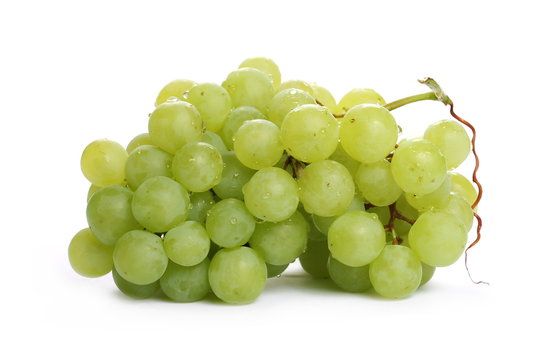 White grapes isolated on white background