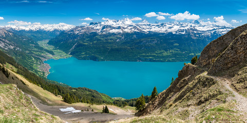 panoramic view of Brienz and Lake Brienz