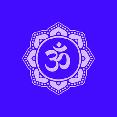 Om Symbol Decorative Sign Indian Ornament Mandala