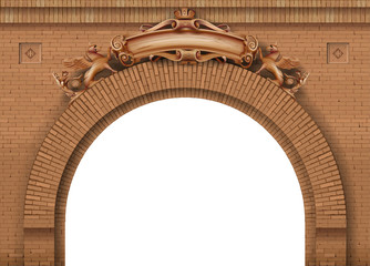 Ancient gate castle coat of arms