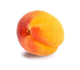 apricot yellow red sweet juicy fruit on a white background