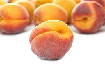 apricot yellow red sweet juicy fruit on a white background