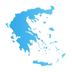 Greece silhouette, flat vector illustration blue color isolated on white.