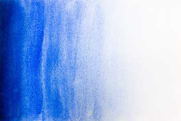 Hand drawn watercolor gradient on paper art abstract blue background illustration