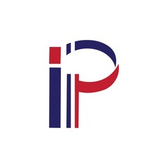 Letter IP company logo vector
