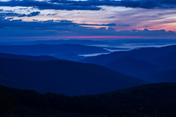 wchód słońca bieszczady