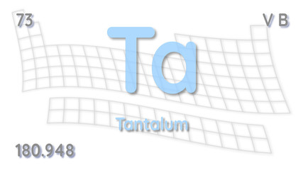 Tantalum chemical element  physics and chemistry illustration backdrop