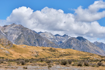 Dramatic scenery of Edoras (Lord of the Rings filming location), Canterbury, New Zealand