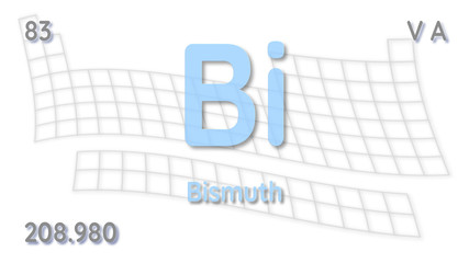 Bismuth chemical element  physics and chemistry illustration backdrop