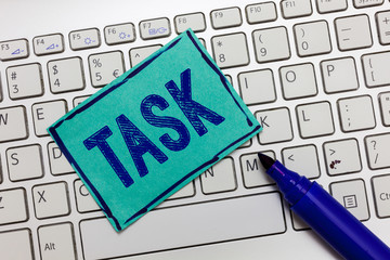 Handwriting text Task. Concept meaning A piece of work to be done and undertaken Activity need to...