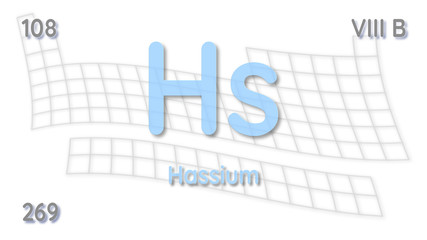 Hassium chemical element  physics and chemistry illustration backdrop