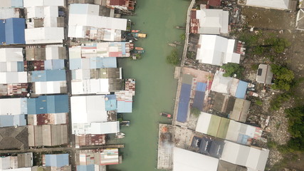 drone view of pulau ketam , malaysia