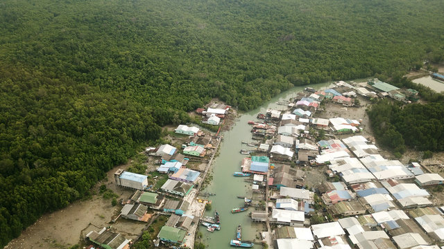 drone view of pulau ketam , malaysia