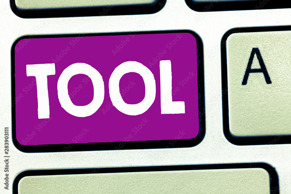 Poster writing note showing tool. business photo showcasing a thing used in an occupation device that carri