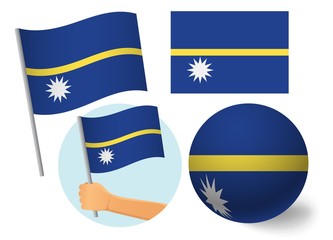 Nauru flag icon set