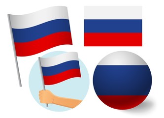 russia flag icon set