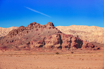 Fototapeta na wymiar Desert landscape. Sandstone rock in Timna Park, Israel