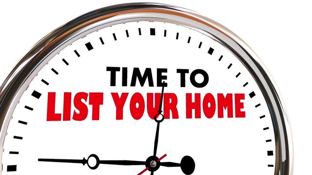 Time to List Your Home Clock Sell House for Sale 3d Animation