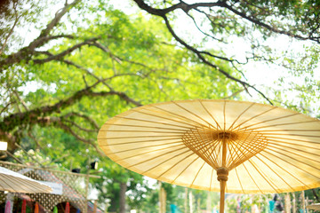 white paper Thai umbrella outdoor market event festival